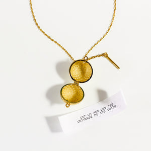 Sphere + Wand Locket - Gold